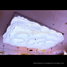 Cool luz branca elegante design de cristal grande lustre para salão de casamento